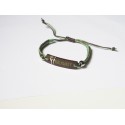 Bracelet Artisanal Rectangulaire - Marron Vert