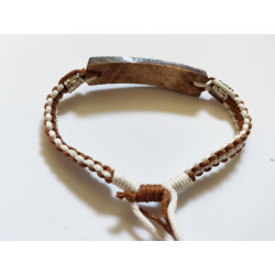 Bracelet Artisanal Rectangulaire - Marron Crème