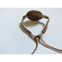Bracelet Artisanal Oval - Marron Crème